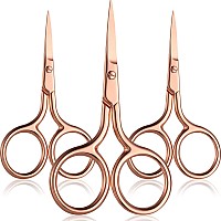 3 Pack Small Nose Scissors Facial Hair Scissors Mini Beauty Scissors Stainless Steel Trimming Pointed Scissor For Grooming Eyebr