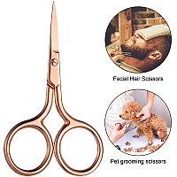 3 Pack Small Nose Scissors Facial Hair Scissors Mini Beauty Scissors Stainless Steel Trimming Pointed Scissor For Grooming Eyebr