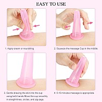 Bbto Silicone Facial Cupping Set Vacuum Massage Cup Kit For Body Face Neck Back And Eye 6 Cups And Exfoliating Brush