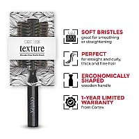 Cortex Professional 100 Boar Bristle Round Hair Brush For Women And Men For All Hair Types Natural And Soft Hair Brush Bla