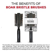 Cortex Professional 100 Boar Bristle Round Hair Brush For Women And Men For All Hair Types Natural And Soft Hair Brush Bla