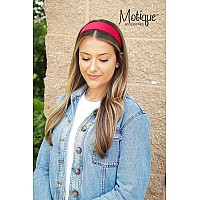 Motique Accessories Girls 2 Inch Satin Headband Red