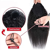 Drawstring Ponytail Extension Human Hair Afro Kinky Straight Ponytail For Black Women Yaki Human Hair Natural Black Color Brazil