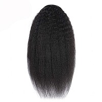 Drawstring Ponytail Extension Human Hair Afro Kinky Straight Ponytail For Black Women Yaki Human Hair Natural Black Color Brazil