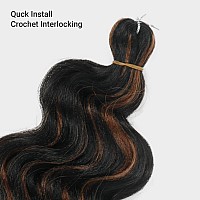 4 Packs 20 Authentic Ocean Wave Crochet Hair Deep Wave Braiding Hair Body Wave Braids Synthetic Hair Extensions Kanekalon Fib