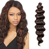 6 Packs 20 Authentic Ocean Wave Crochet Hair Deep Wave Braiding Hair Body Wave Braids Synthetic Hair Extensions Kanekalon Fib