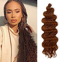 6 Packs 20 Authentic Ocean Wave Crochet Hair Deep Wave Braiding Hair Body Wave Braids Synthetic Hair Extensions Kanekalon Fib