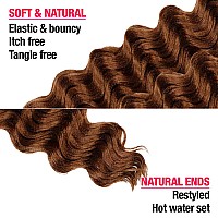 6 Packs 20 Authentic Ocean Wave Crochet Hair Deep Wave Braiding Hair Body Wave Braids Synthetic Hair Extensions Kanekalon Fib