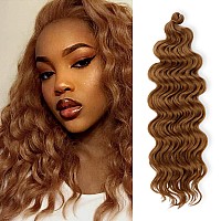 6 Packs 20 Authentic Ocean Wave Crochet Hair Deep Wave Braiding Hair Body Wave Braids Synthetic Hair Extensions Kanekalon Fib