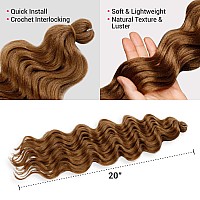 6 Packs 20 Authentic Ocean Wave Crochet Hair Deep Wave Braiding Hair Body Wave Braids Synthetic Hair Extensions Kanekalon Fib