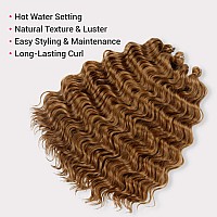 6 Packs 20 Authentic Ocean Wave Crochet Hair Deep Wave Braiding Hair Body Wave Braids Synthetic Hair Extensions Kanekalon Fib