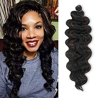 6 Packs 20 Authentic Ocean Wave Crochet Hair Deep Wave Braiding Hair Body Wave Braids Synthetic Hair Extensions Kanekalon Fib