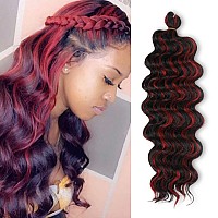 6 Packs 20 Authentic Ocean Wave Crochet Hair Deep Wave Braiding Hair Body Wave Braids Synthetic Hair Extensions Kanekalon Fib