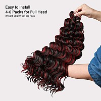 6 Packs 20 Authentic Ocean Wave Crochet Hair Deep Wave Braiding Hair Body Wave Braids Synthetic Hair Extensions Kanekalon Fib