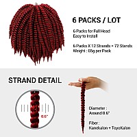 12 Inch 6 Pack Authentic Jumbo Senegalese Twist Crochet Braid Hair Havana Twist Crochet Braids Hair Mambo Twist Braiding Hair