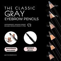 Eye Embrace Warm Betty Classic Light Gray Wooden Eyebrow Pencil Waterproof Doubleended Pencil With Sharpener Spoolie Brus