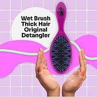 Wet Brush Thick Hair Detangling Brush Purple Ultrasoft Intelliflex Bristles Glide Through Tangles With Ease Painfree Deta