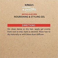 Dr. Miracle's Strong & Healthy Nourishing & Styling Gel. Contains Aloe Vera and Olive Oil to moisturize hair and reduce irritation.