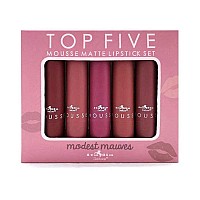 Italia Deluxe Top Five Mousse Matte Lipstick Set Modest Mauves