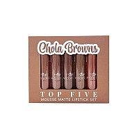 Italia Deluxe Top Five Mousse Matte Lipstick Set Chola Browns