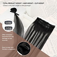 Sunny Clip In Hair Extensions Human Hair Black Ombre Silver Clip On Hair Extensions Balayage Natural Black Roots To Silver Grey