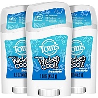 Toms Of Maine Aluminumfree Wicked Cool Natural Deodorant For Kids Freestyle 16 Oz 3Pack Packaging May Vary