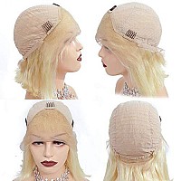 16Inch Glueless Blonde Human Hair Bob Wigs 180 Density Pre Plucked Transparent Lace Bleached Knots With Baby Hair 613 Colored B