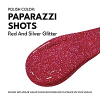 Red Carpet Manicure Fortify Protect Red And Silver Glitter Gel Polish For Strong Healthy Nails Infused With Vitamin A Bio