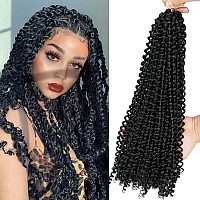 8 Packs Passion Twist Hair 18 Inch Passion Twist Crochet Hair For Black Women Water Wave Crochet Braiding Hair Extensions (1B)