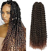 8 Packs Passion Twist Hair 18 Inch Passion Twist Crochet Hair For Black Women Water Wave Crochet Braiding Hair Extensions (1B/30)