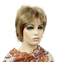 Lydell Short Layered Shaggy Full Synthetic Wigs 15H613 Blonde Mix