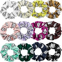 12 Pieces Silk Hair Scrunchies Volleyball Sport Hair Elastic Satin Ties Bands Ponytail Holders For Players Teams Gifts Wristband