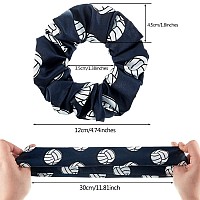 12 Pieces Silk Hair Scrunchies Volleyball Sport Hair Elastic Satin Ties Bands Ponytail Holders For Players Teams Gifts Wristband