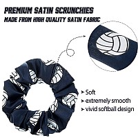 12 Pieces Silk Hair Scrunchies Volleyball Sport Hair Elastic Satin Ties Bands Ponytail Holders For Players Teams Gifts Wristband