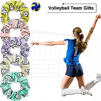 12 Pieces Silk Hair Scrunchies Volleyball Sport Hair Elastic Satin Ties Bands Ponytail Holders For Players Teams Gifts Wristband