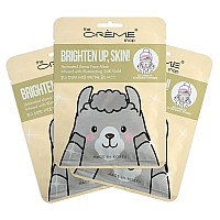 The Creme Shop Animal Sheet Mask Korean Hydrating Collagen Vitamin C Antiaging Pack Of 3 Llama