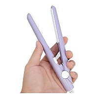 Flat Iron Mini Hair Straightener And Curler 2 In 1 For Ceramic Tourmaline Plate Beauty Heating Salon Us Plug Purple