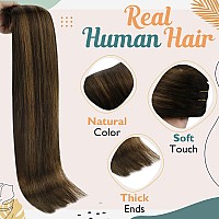 Vesunny Clip In Hair Extensions Human Hair Brown Human Hair Clip Ins Extensions Balayage Clip On Human Hair Extensions Dark Brow