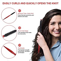 Styling Hair Brush, Thin Round Brush Small Mini Round Hair Brush Nylon Bristles Style And Curl Hair For Short Hair Blow Drying Wavy Curls(1#)