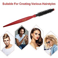 Styling Hair Brush, Thin Round Brush Small Mini Round Hair Brush Nylon Bristles Style And Curl Hair For Short Hair Blow Drying Wavy Curls(1#)