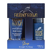 Feather Down Straight To Sleep Gift Set 50Ml Pillow Spray 50Ml Body Lotion The Perfect Sleep Duo Infused With Lavender