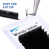 Easy Fan Lash Extensions C/D Curl Self Fanning Eyelash Extensions 3D-10D Volume Lash Extensions 0.07mm Optinal 11-20mm Length Eyelash Volume Extensions (0.07-C, 13mm)