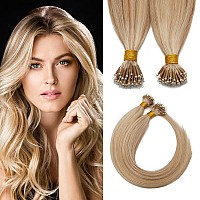 Sego Nano Bead Ring Human Hair Extension Pre Bonded Nano Tip Remy Hair Extensions Micro Beads Rings Loop Hand Tied Hairpiece 20