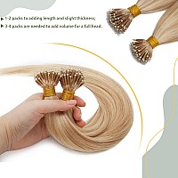 Sego Nano Bead Ring Human Hair Extension Pre Bonded Nano Tip Remy Hair Extensions Micro Beads Rings Loop Hand Tied Hairpiece 20