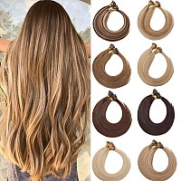 Sego Nano Bead Ring Human Hair Extension Pre Bonded Nano Tip Remy Hair Extensions Micro Beads Rings Loop Hand Tied Hairpiece 18