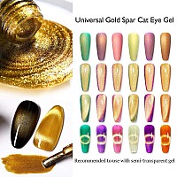 Mizhse Universal Gold Cat Eye Gel Nail Polish 9D Wide Magnetic Gel Polish With Magnet Stick 10 Ml Galaxy Effect Bright Glitter