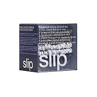 Slip Silk Skinnie Scrunchies Midnight Collection (Charcoal, Navy, Silver) - 100% Pure 22 Momme Mulberry Silk Scrunchies for Women - Hair-Friendly + Luxurious Elastic Scrunchies Set (6 Scrunchies)