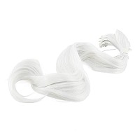 Swacc 12 Pcs Curly Wavy One Color Party Highlights Clip On In Hair Extensions Colored Hair Streak Synthetic Hairpieces White