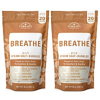 Village Naturals Breathe Foaming Body Soak Epsom Salt Essential Oils Soothing Bubbles Sea Salt 36 Oz Pack Of 2