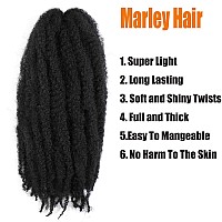 Ayana 6Packs Marley Hair For Twists 18 Inch Long Afro Kinky Marley Braid Hair Kanekalon Synthetic Fiber Marley Braiding Hair Ext